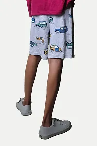 Rad prix Light Grey Melange Printed Shorts-thumb3