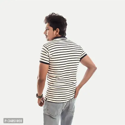 Stylish Multicoloured Striped Cotton Polos For Men-thumb4