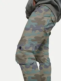 Rad prix Men Grey Camoflauge Elasticated Cotton Cargo Joggers-thumb2