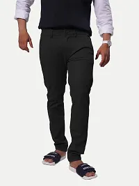 Rad prix Men Solid Cotton Black Carrot fit Chinos Trousers-thumb1
