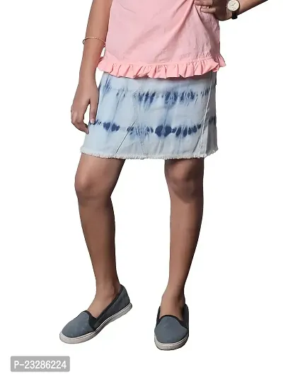 Rad prix Teen Girls Light Blue Tie-dye Skirts-thumb0