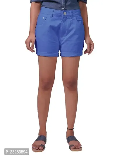 Rad prix Women Blue Solid Woven Shorts