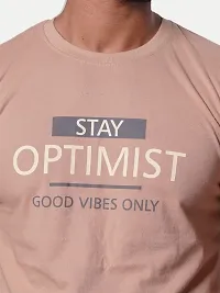 Rad prix Mens Stay Optimist Printed Tees- Pink Colour-thumb3