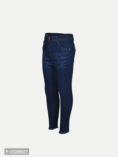 Rad prix Girls Blue Heavy Washed Distressed Denim Pant-thumb2