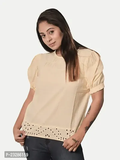 Women Solid Casual Top-(Yellow Colour)-thumb0