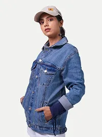 Rad prix Women Casual Denims Jacket- Dark Blue-thumb1