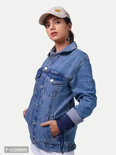 Rad prix Women Casual Denims Jacket- Dark Blue-thumb2