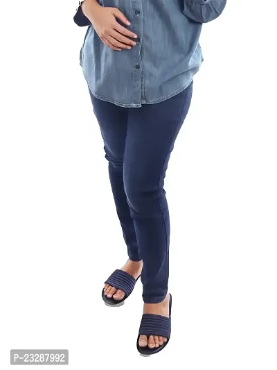 Rad prix Women Dark Blue Denim Casual Pant-thumb0