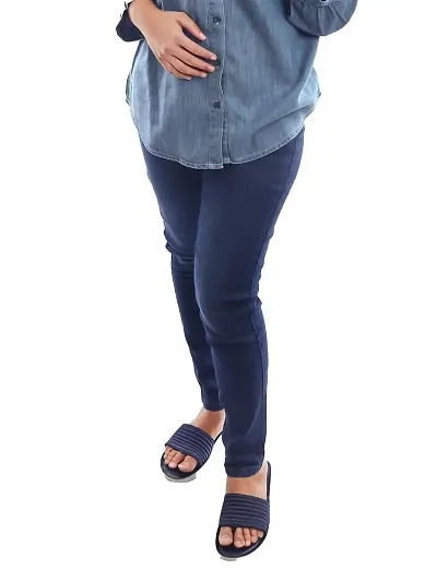 Stretchable Solid Denims For Women