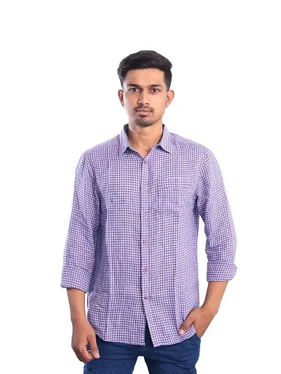 Rad prix Men Gingham Checkered Casual Shirt