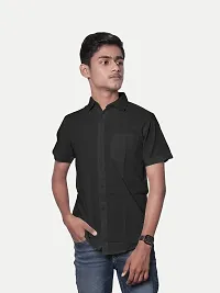 Rad prix Men Solid Black Smart Casual Cotton Shirt-thumb2