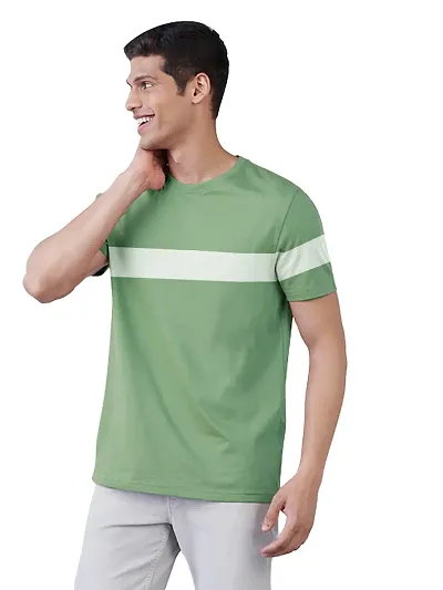 Rad prix Men Colour-Blocked Stripe Loose fit T-Shirt