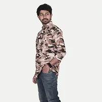 Rad prix Men Brown Camouflage Full Sleeve Shirt-thumb1