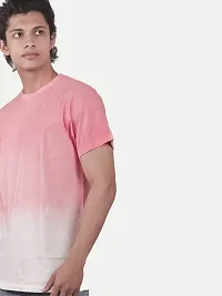 Rad prix Men Pink Tie and Dye Printed Cotton T-Shirt-thumb2