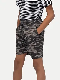 Boys Grey Camo Checked shorts-thumb1