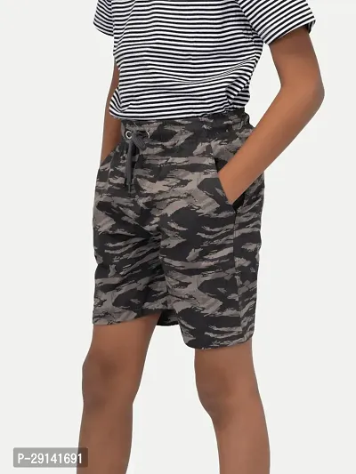 Boys Grey Camo Checked shorts-thumb2