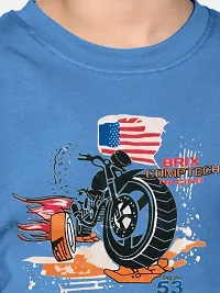 Rad prix Teen Boys Blue T-Shirt with Motorcycle Print-thumb3