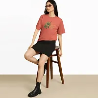 Rad prix Women Printed Orange T-Shirt-thumb1