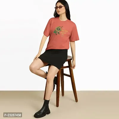 Rad prix Women Printed Orange T-Shirt-thumb2