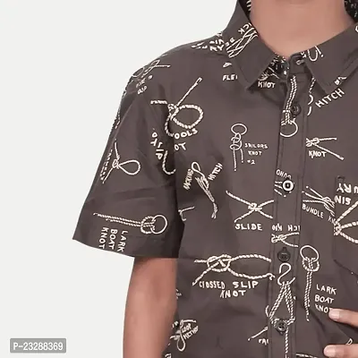 Rad prix Teen Boys Printed Black Shirt with Half-Sleeves-thumb3