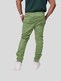 Rad prix Men Light Green Solid Elasticated Cotton Activewear Joggers-thumb3