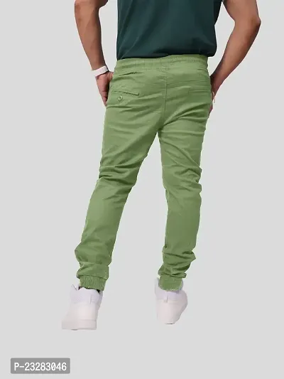 Rad prix Men Light Green Solid Elasticated Cotton Activewear Joggers-thumb4