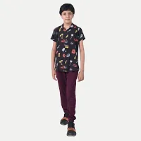 Rad prix Teen Boys Black Tropical Printed Camp Shirt-thumb2