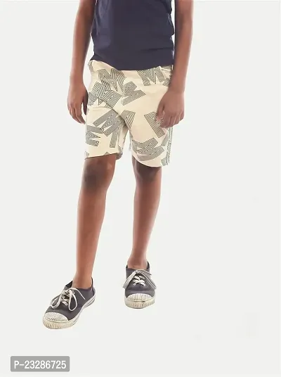 Rad prix Teen Boys Cream Printed Shorts with Letter Prints-thumb3