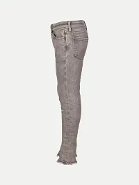 Rad prix Girls Grey Denim Pant with Slash-at-The-Knee-thumb2