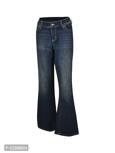 Radpriax Women Dark Blue Denim Casual Pant