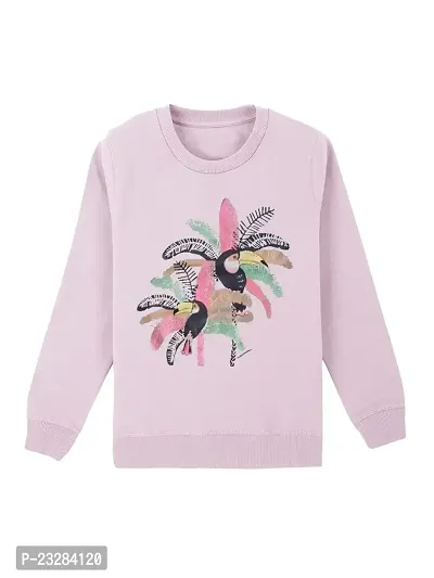 Rad prix Girls Pink Printed Melange Sweatshirt-thumb0