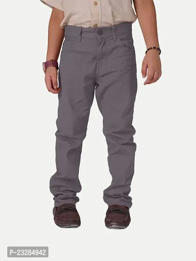 Boys Casual Woven Pants- Grey Colour-thumb2