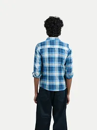 Boys Blue Checked Cotton Shirts-thumb1