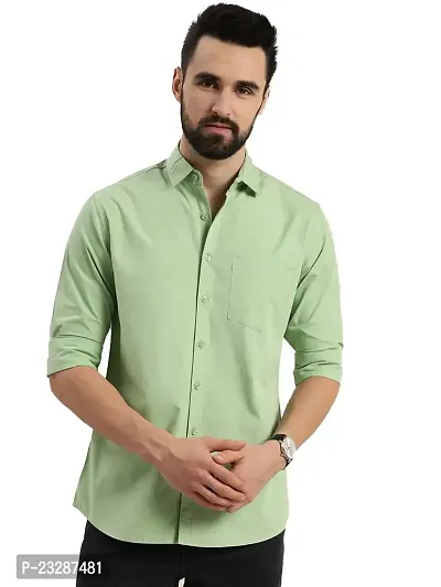 Rad prix Men Solid Dark Green Cotton Formal Full Sleeve Shirt-thumb0
