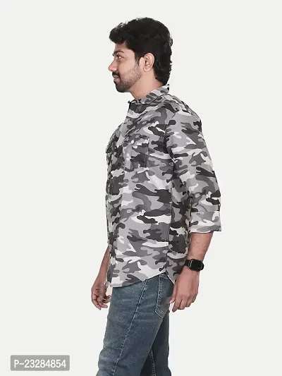 Rad prix Men All-Over Military Olive Green Camouflage Shirt-thumb2