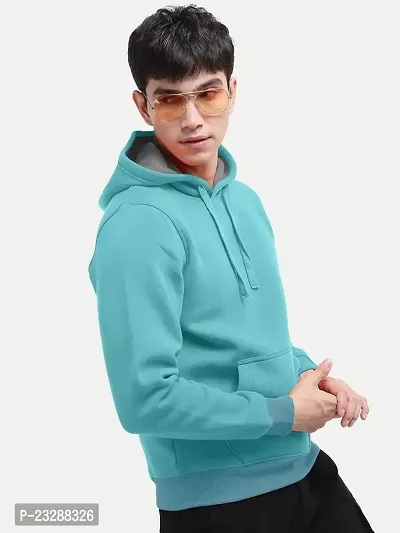 Rad prix Men Solid Mint Hoodie with Pockets-thumb4