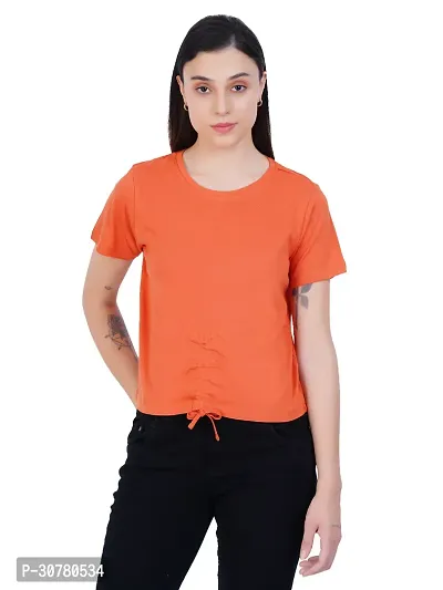 Womens Burnt Ornage Ruched Tops