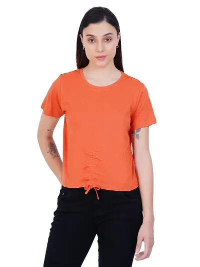 Womens Burnt Ornage Ruched Tops