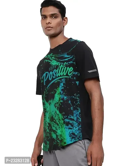 Rad prix Men Black Graphic Printed Crew Neck Regular Fit T-Shirt