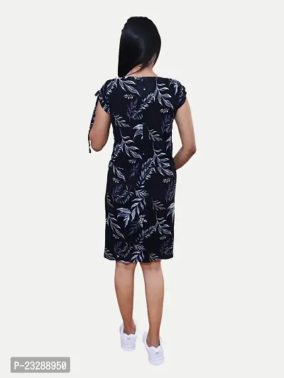 Rad prix Women Printed Black Midi Dress-thumb4