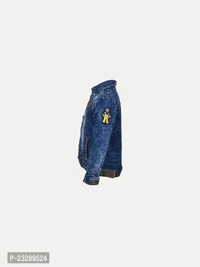 Rad prix Boys Dark Blue Denim Trucker Jacket-thumb3