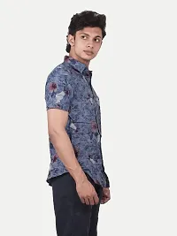 Rad prix Men Casual Blue Abstract Printed Cotton Shirt-thumb1