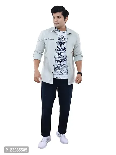 Rad Prix Men Casual White Cotton Oversized Shirt-thumb0