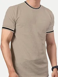 Rad prix Men Beige Round Neck Tee with Sleeve Print-thumb2