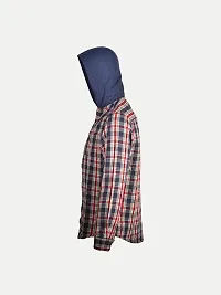 Rad prix Mens Red Checked Hoody Shirt-thumb2