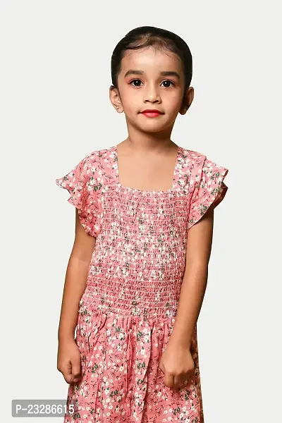 Rad prix Pink Smoked All-Over Printed Dress-thumb3