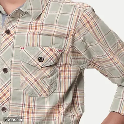 Rad prix Teen Boys Grey Geometric Printed Casual Shirt-thumb3