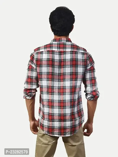 Rad prix Men Red Checked Regular Fit Casual Cotton Shirt-thumb4