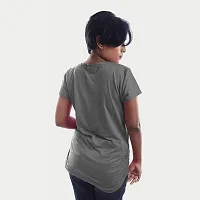 Rad prix Women Grey Half Sleeve Crew Neck T-Shirt-thumb3