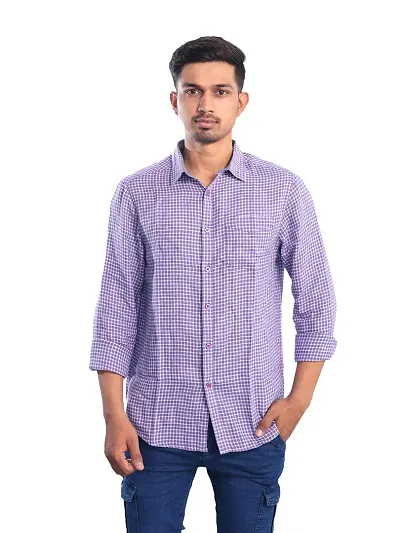 Rad prix Men Gingham Checkered Casual Shirt